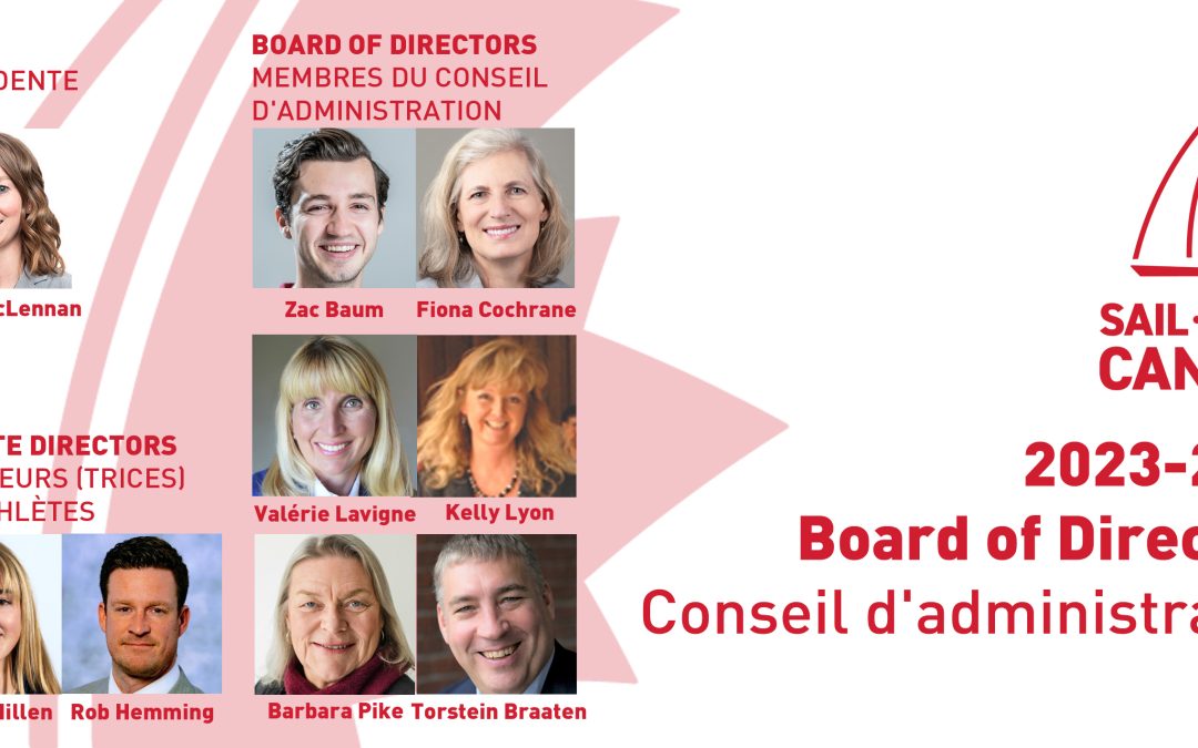 Sail Canada introduces its new Chair, Kate MacLennan, as well as the Board of Directors for 2023-2024